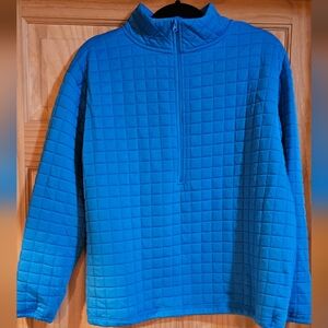 St. John's Bay Teal Quilted Half Zip Pullover, NWOT